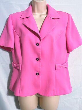 Studio I Pink Short Sleeve Blazer Size 12
